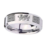 10mm-Multiple-Dragon-Celtic-Beveled-Edges-Silver-Tungsten-Carbide-Bands-Ring