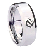 10mm-Ghostbusters-Beveled-Edges-Silver-Tungsten-Carbide-Mens-Wedding-Band