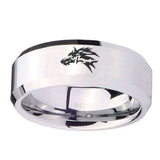 10mm-Wolf-Beveled-Edges-Silver-Tungsten-Carbide-Wedding-Engagement-Ring