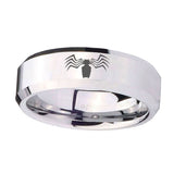 10mm-Spider-Beveled-Edges-Silver-Tungsten-Carbide-Promise-Ring