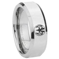 8MM Loave Power Rangers Bevel Polish Silver Tungsten Wedding Band