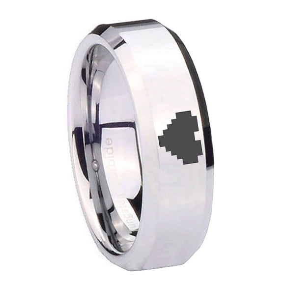 8mm-Mirror-Bevel-Edges-Zelda-Heart-Silver-Tungsten-Laser-Engraved-Ring