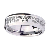 10mm-Celtic-Zelda-Beveled-Edges-Silver-Tungsten-Carbide-Personalized-Ring