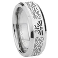 10mm Celtic Zelda Beveled Edges Silver Tungsten Carbide Personalized Ring
