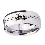 10mm-Deer-Hunting-Beveled-Edges-Silver-Tungsten-Carbide-Mens-Ring-Engraved