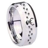 10mm-Deer-Antler-Beveled-Edges-Silver-Tungsten-Carbide-Mens-Ring-Engraved