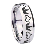 10mm-Hearts-and-Crowns-Beveled-Edges-Silver-Tungsten-Carbide-Wedding-Bands-Ring