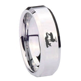 10mm-Deer-Hunting-Beveled-Edges-Silver-Tungsten-Carbide-Bands-Ring