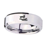 10mm-Deer-Hunting-Beveled-Edges-Silver-Tungsten-Carbide-Bands-Ring