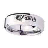 10mm-Dragon-Beveled-Edges-Silver-Tungsten-Carbide-Mens-Engagement-Band
