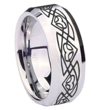 10mm-Celtic-Braided-Beveled-Edges-Silver-Tungsten-Carbide-Mens-Ring-Engraved