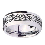 10mm-Celtic-Braided-Beveled-Edges-Silver-Tungsten-Carbide-Mens-Ring-Engraved