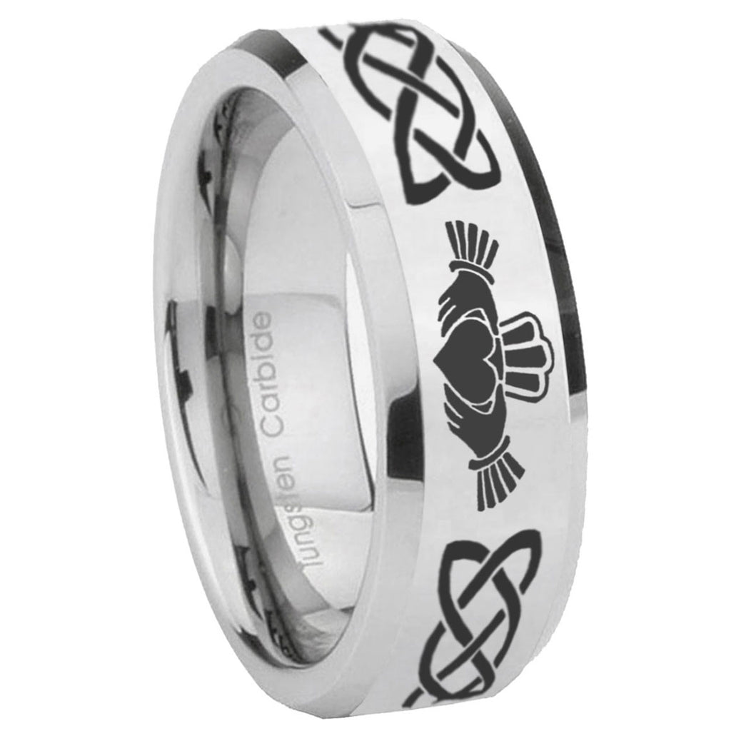 Roman Numeral Tungsten Carbide Couple Wedding Bands