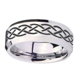 10mm-Celtic-Knot-Beveled-Edges-Silver-Tungsten-Carbide-Mens-Ring-Engraved