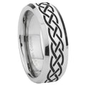 8MM Celtic Knot Bevel Polish Silver Tungsten Male Wedding Band