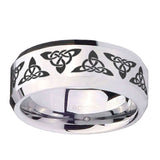 10mm-Celtic-Knot-Beveled-Edges-Silver-Tungsten-Carbide-Mens-Ring-Engraved