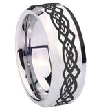 10mm-Celtic-Knot-Beveled-Edges-Silver-Tungsten-Carbide-Mens-Ring-Engraved