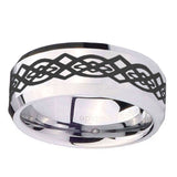 10mm-Celtic-Knot-Beveled-Edges-Silver-Tungsten-Carbide-Mens-Ring-Engraved