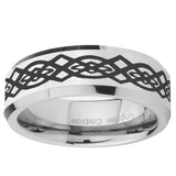 10mm Celtic Knot Beveled Edge Silver Tungsten Ring