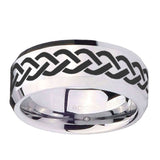 10mm-Laser-Celtic-Knot-Beveled-Edges-Silver-Tungsten-Carbide-Mens-Ring-Engraved
