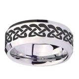 10mm-Celtic-Knot-Love-Beveled-Edges-Silver-Tungsten-Carbide-Mens-Ring-Engraved