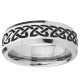 10mm Celtic Knot Love Beveled Edge Silver Tungsten Ring