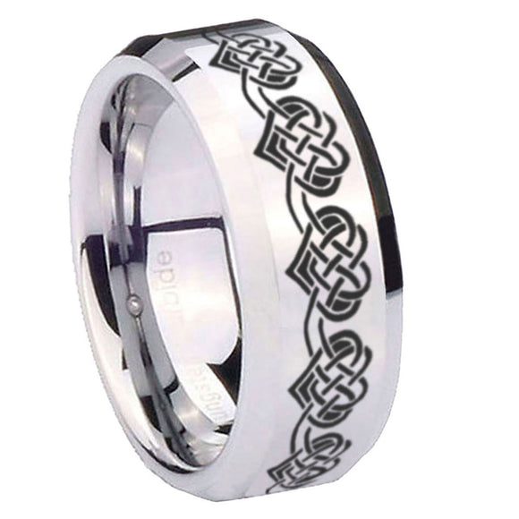 10mm-Celtic-Knot-Heart-Beveled-Edges-Silver-Tungsten-Carbide-Mens-Ring-Engraved