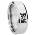 8MM Zelda Link Bevel Polish Silver Tungsten Wedding Band