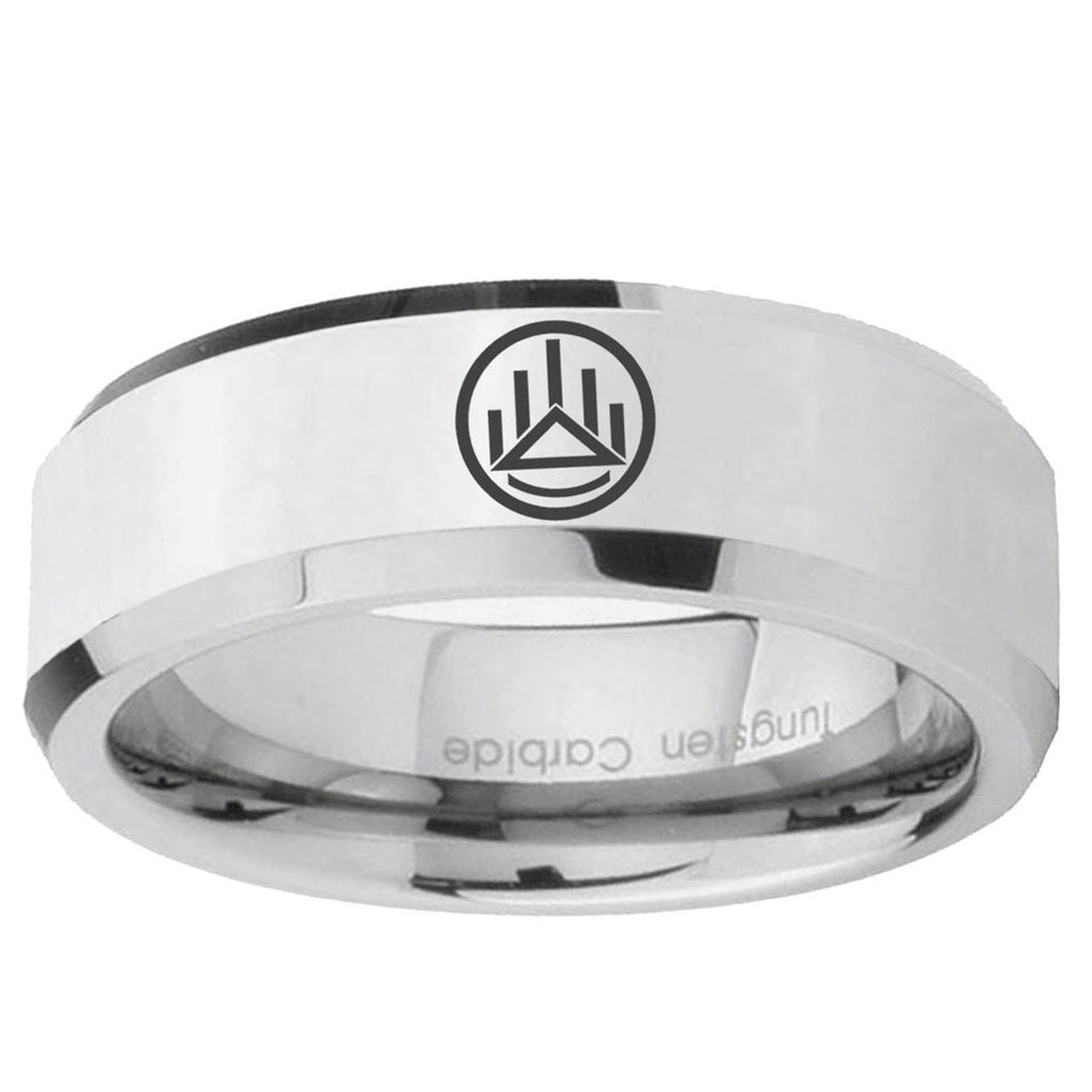 5MM Silver Lantern Bevel Polish Silver Tungsten Wedding Band