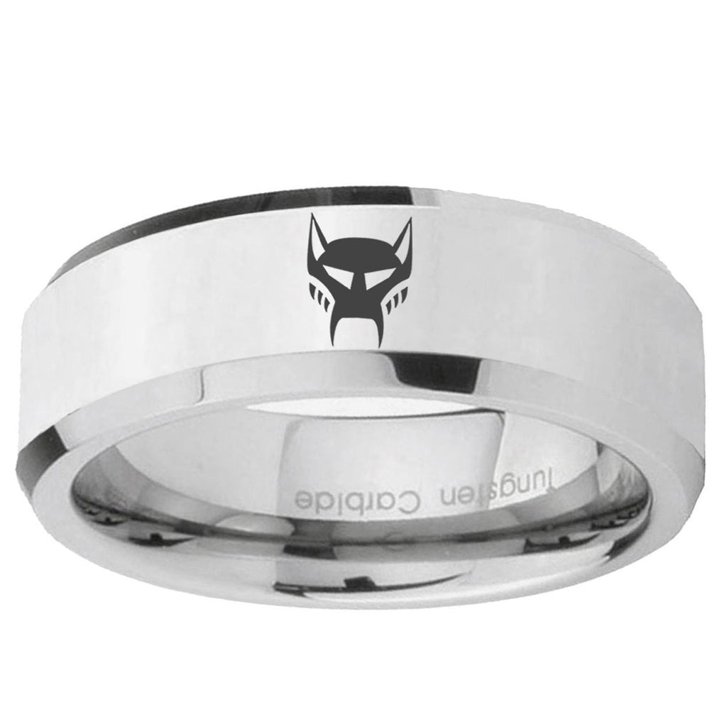 5MM Transformers Maximal Bevel Polish Silver Tungsten Wedding Band