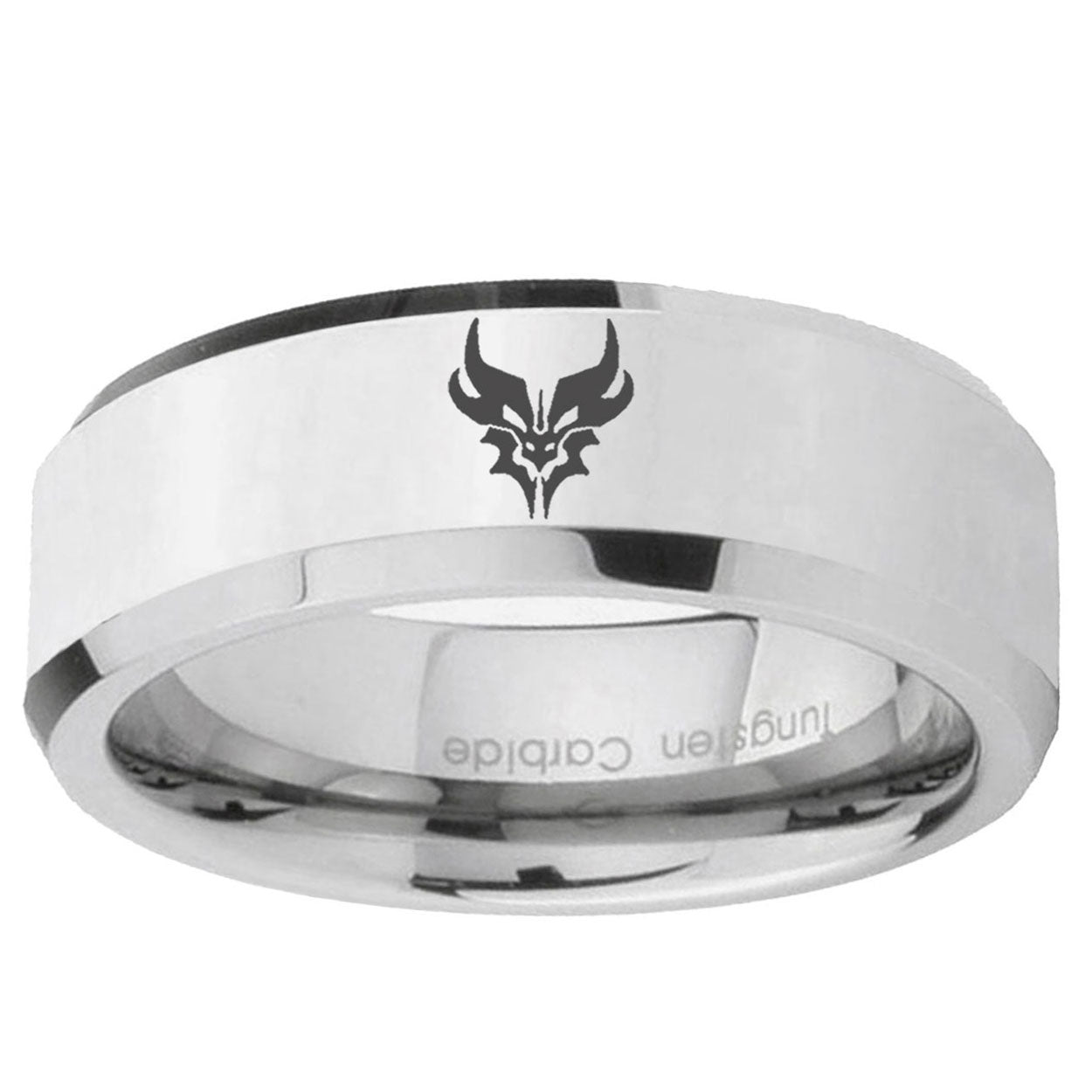5MM Transformers Shatterback Bevel Polish Silver Tungsten Wedding Band