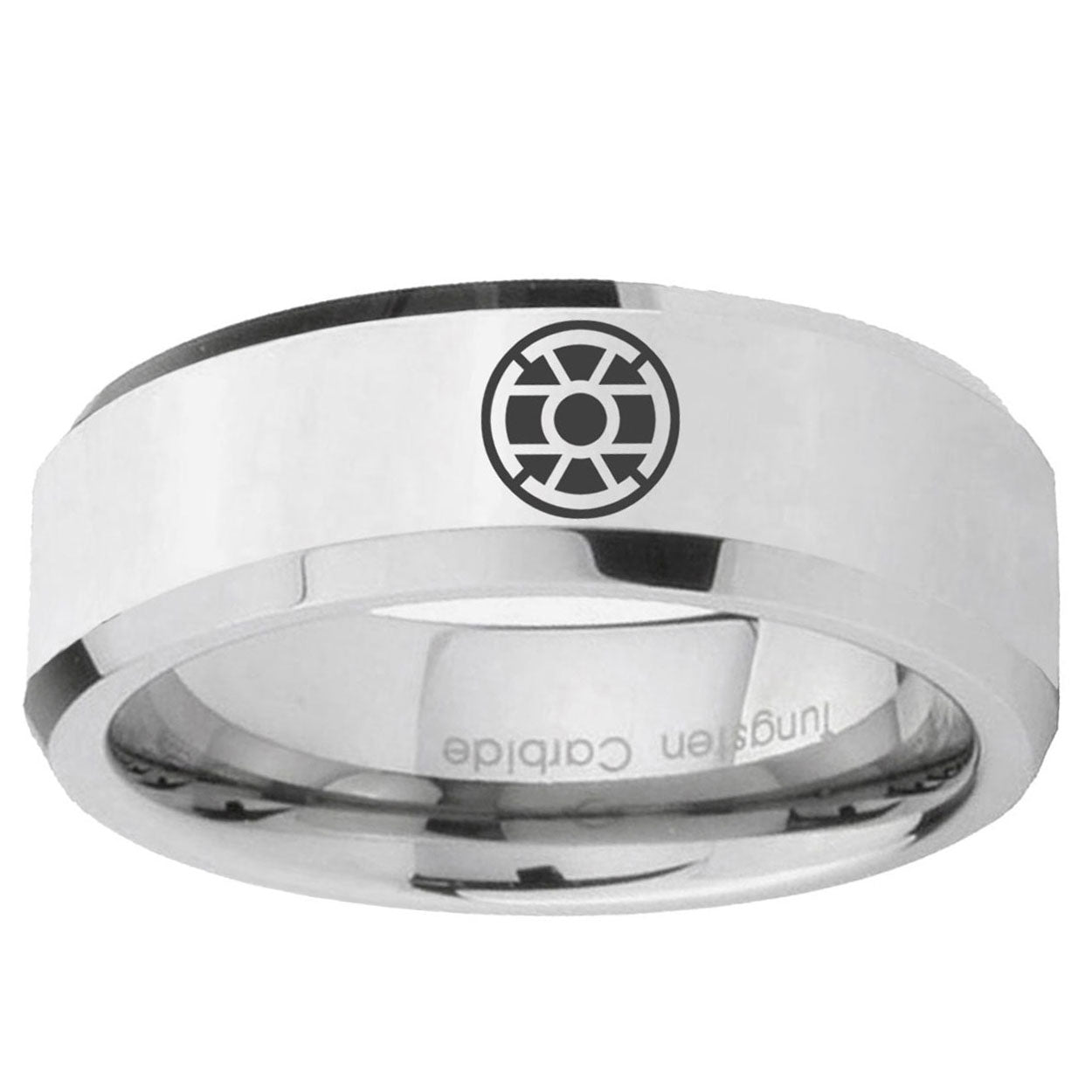 5MM Gold Lantern Bevel Polish Silver Tungsten Wedding Band