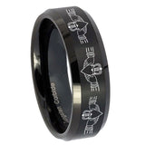 10mm-Irish-Claddagh-Beveled-Edges-Brush-Black-Tungsten-Mens-Engagement-Band