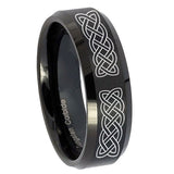 10mm-Celtic-Knot-Beveled-Edges-Brush-Black-Tungsten-Mens-Engagement-Ring