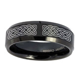 10mm-Celtic-Knot-Beveled-Edges-Brush-Black-Tungsten-Mens-Engagement-Ring