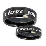 8mm-I-Love-You-Forever-and-ever-Beveled-Edges-Brush-Black-Tungsten-Mens-Ring