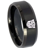 10mm-Transformers-Autobot-Beveled-Edges-Brush-Black-Tungsten-Promise-Ring