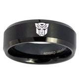 10mm-Transformers-Autobot-Beveled-Edges-Brush-Black-Tungsten-Promise-Ring