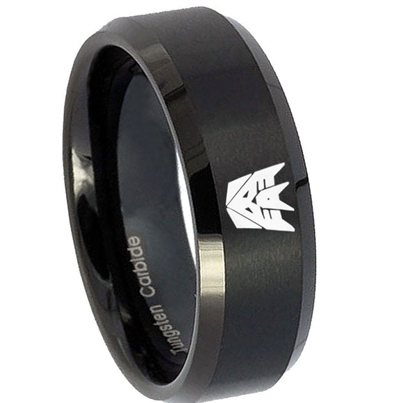 8mm-Decepticon-Transformers-Beveled-Edges-Brush-Black-Tungsten-Men's-Bands-Ring