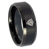 8mm-CTR-Beveled-Edges-Brush-Black-Tungsten-Carbide-Wedding-Band-Ring