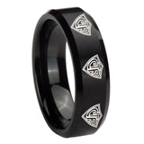 10mm-Multiple-CTR-Beveled-Edges-Brush-Black-Tungsten-Mens-Ring-Personalized