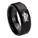 10mm-Wild-Boar-Beveled-Edges-Brush-Black-Tungsten-Men's-Engagement-Ring