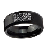 8mm-Celtic-Dog-Beveled-Edges-Brush-Black-Tungsten-Carbide-Rings-for-Men