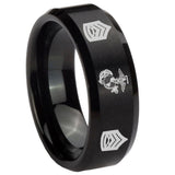 10mm-Marine-Army-Sergeant-Beveled-Edges-Brush-Black-Tungsten-Carbide-Mens-Promise-Ring