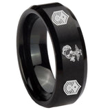 10mm-Marine-Chief-Master-Sergeant--Beveled-Brush-Black-Tungsten-Men's-Promise-Rings