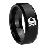 10mm-CTR-Beveled-Edges-Brush-Black-Tungsten-Carbide-Wedding-Band-Mens