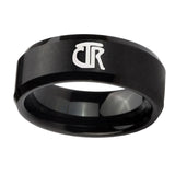 8mm-CTR-Beveled-Edges-Brush-Black-Tungsten-Carbide-Rings-for-Men