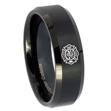 8mm-Fire-Department-Beveled-Edges-Brush-Black-Tungsten-Wedding-Band-Mens