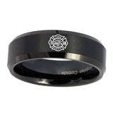 8mm-Fire-Department-Beveled-Edges-Brush-Black-Tungsten-Wedding-Band-Mens