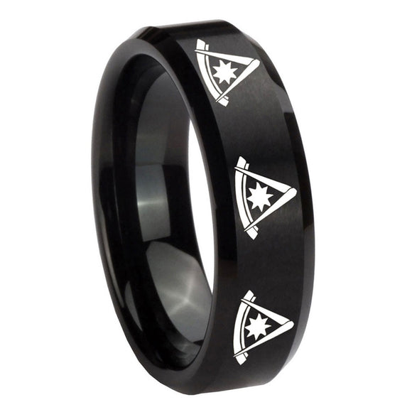 8mm-Multiple-Pester-Master-Masonic-Beveled-Brush-Black-Tungsten-Bands-Ring